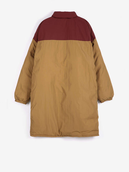 Oversize long color block puffer