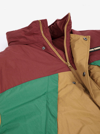 Oversize long color block puffer
