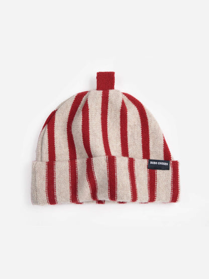 Merino wool striped beanie