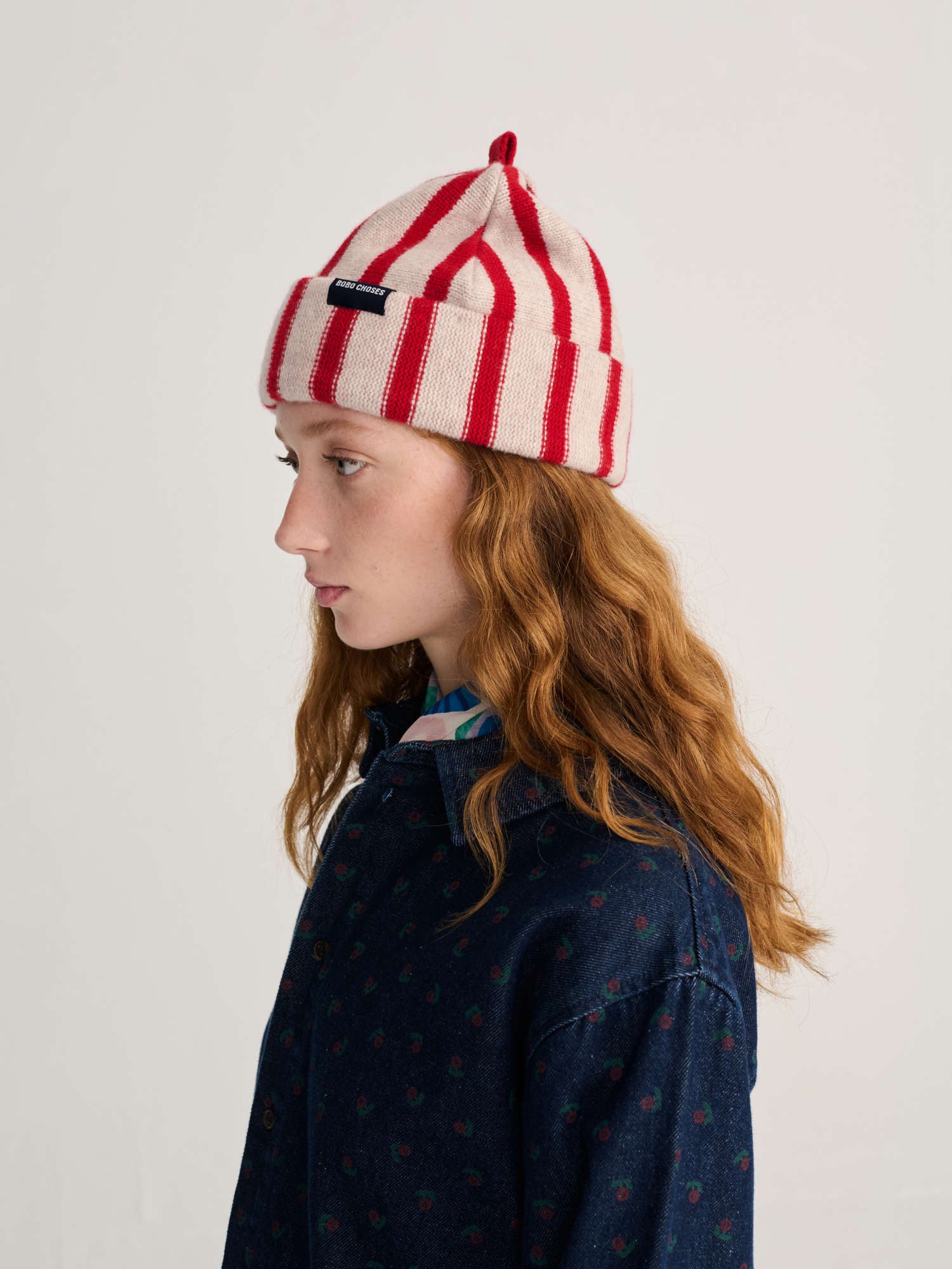 Merino wool striped beanie