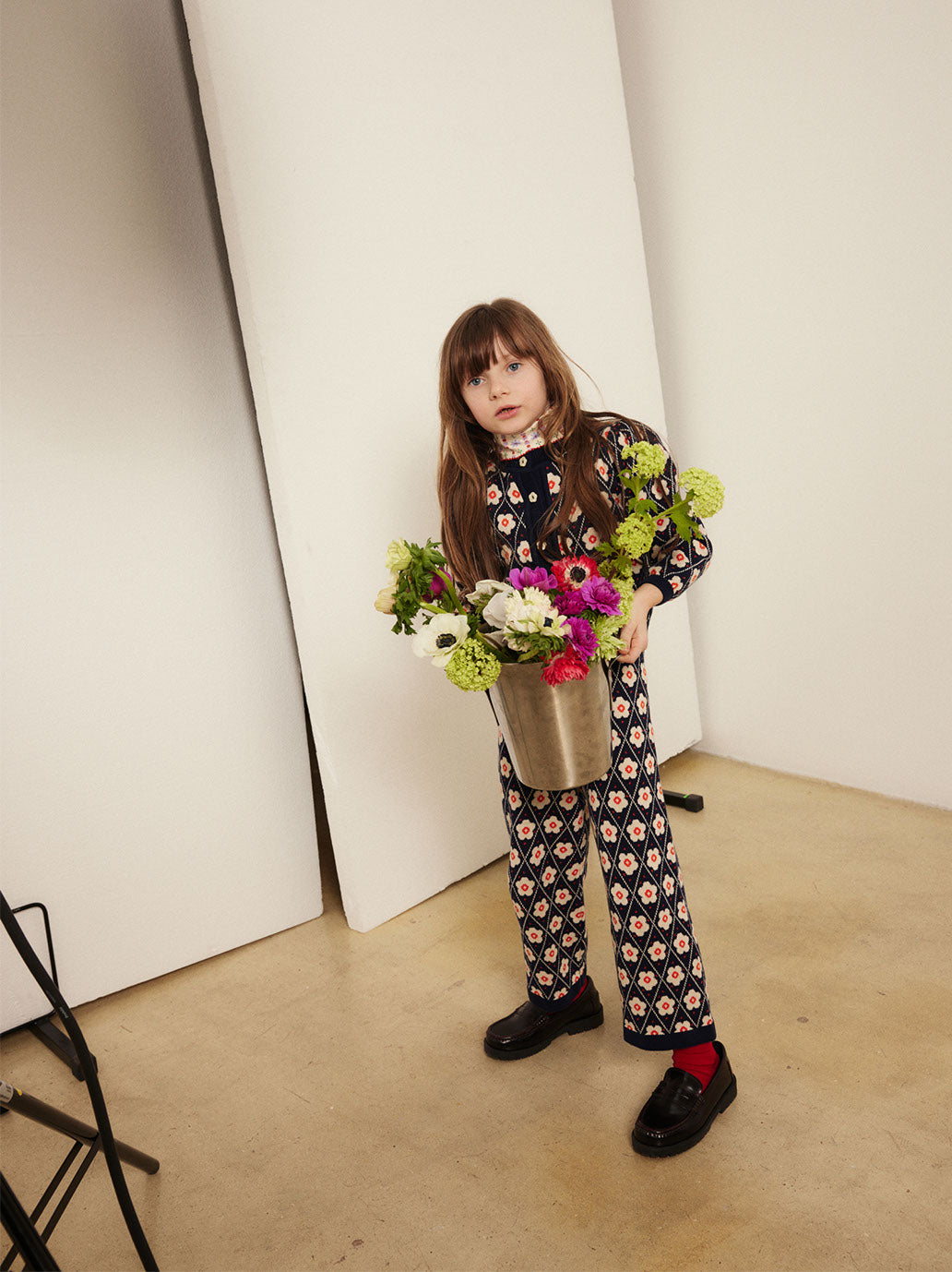 Mathilda pants Navy Flower Hello Simone BÉBÉ Concept 