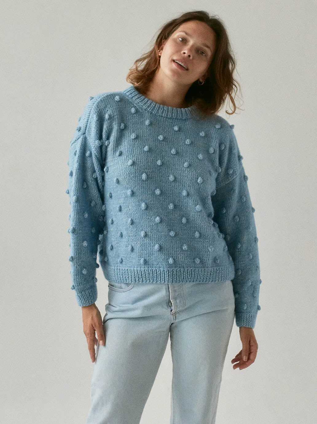 Sweter damski z wełny merino Popcorn Mille Family BÉBÉ Concept