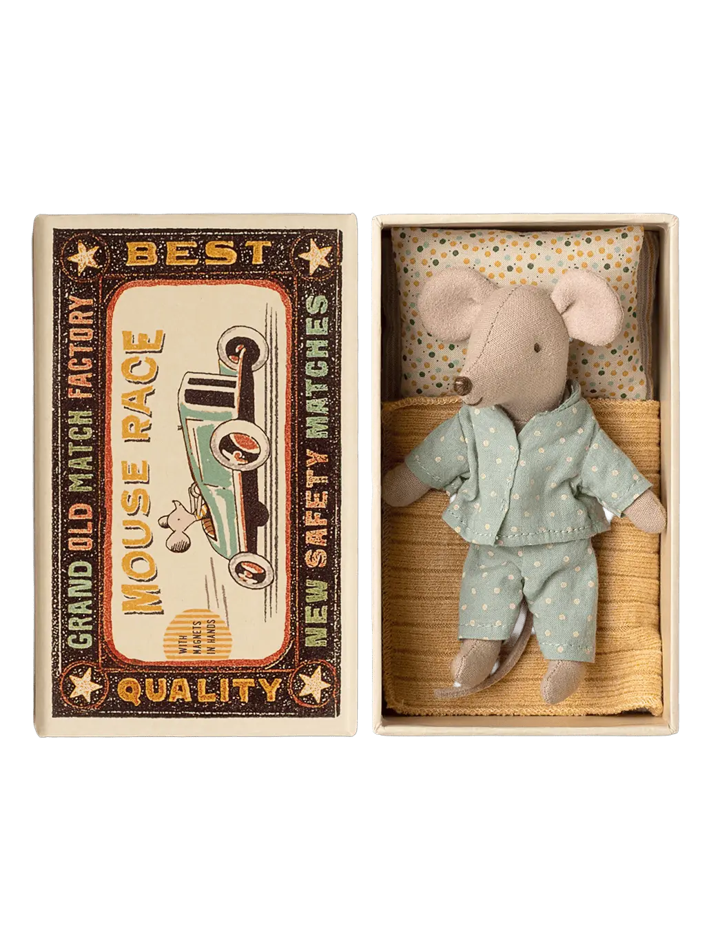 Myszka młodszy brat w pudełku po zapałkach Maileg BEBE Concept 