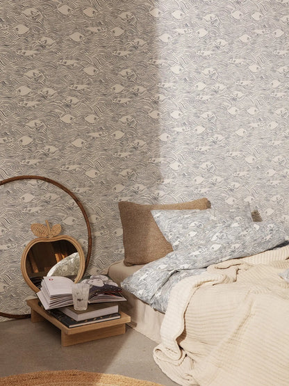 lustro w rattanowej ramie Ferm Living BÉBÉ Concept