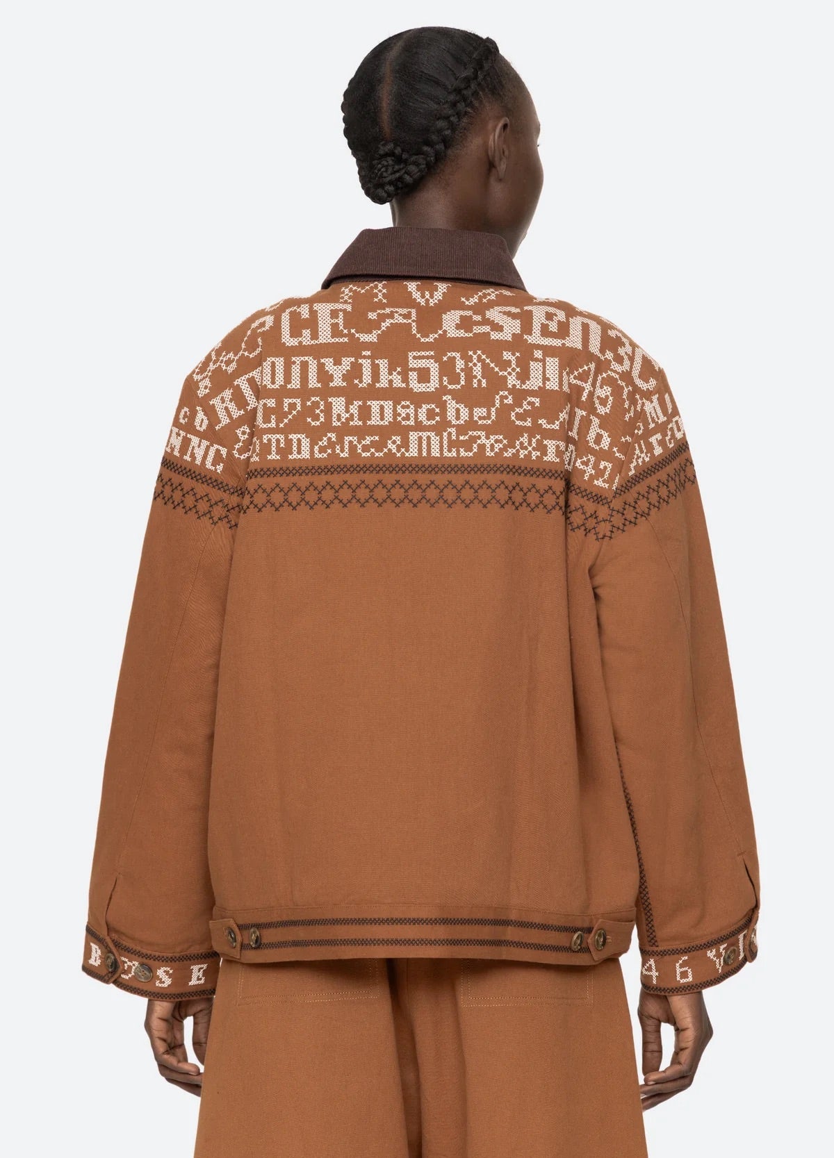 Kit embroidery jacket COGNAC