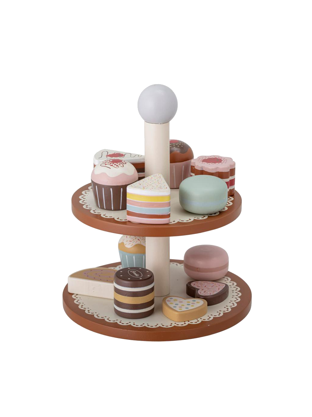 Drewniany zestaw z paterą i ciastkami Bloomingville BÉBÉ Concept