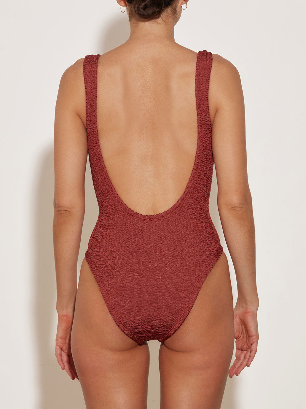 Maillot de bain encolure carrée Hunza G METALLIC ROSEWOOD