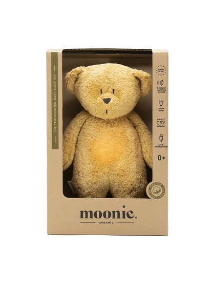 szumiący miś organic z lampką nocną Moonie BÉBÉ Concept
