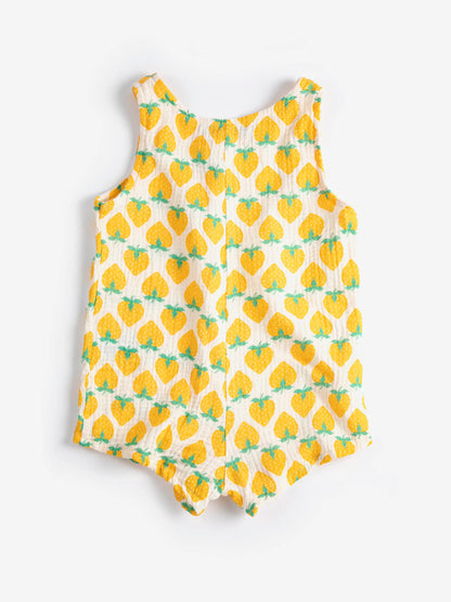 Strawberry all over woven playsuit Bobo Choses BEBE Concept 