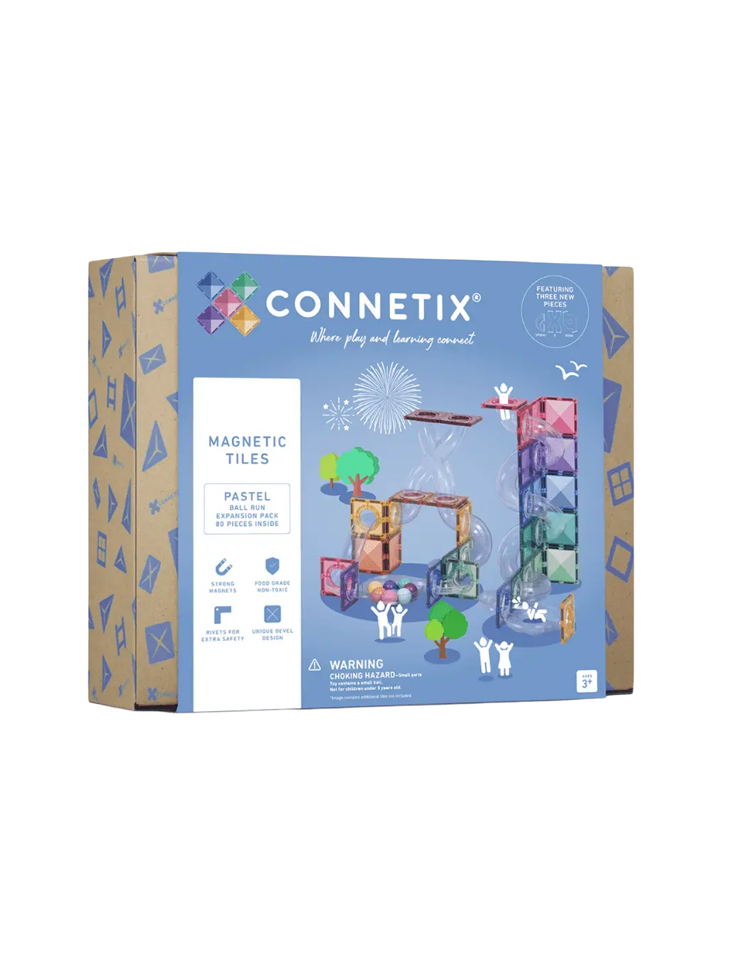 Klocki magnetyczne kulodrom Pastel Ball Run Expansion Pack Connetix BÉBÉ Concept 