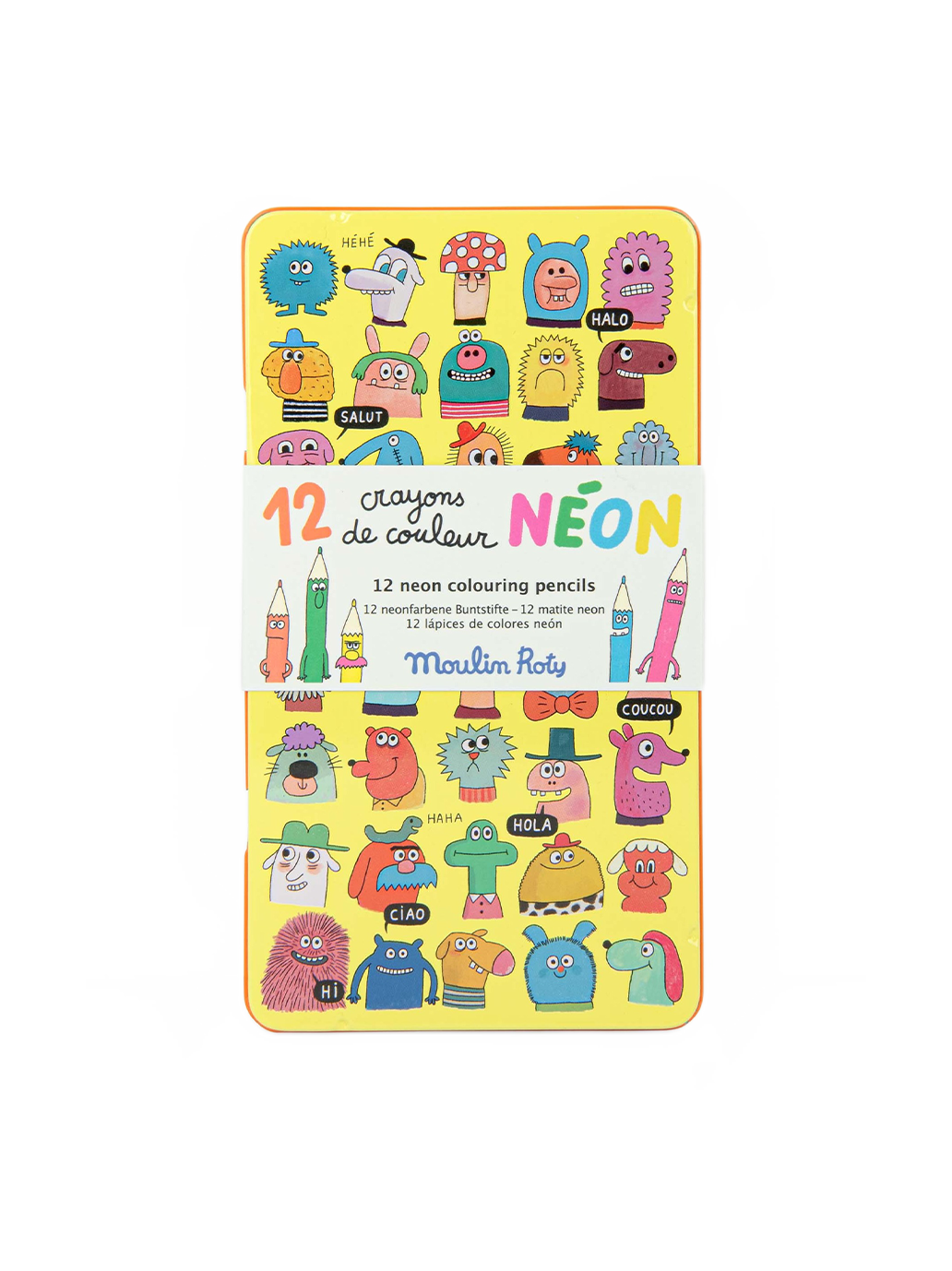 Zestaw 12 kredek w blaszanym pudełku Moulin Roty BÉBÉ Concept 