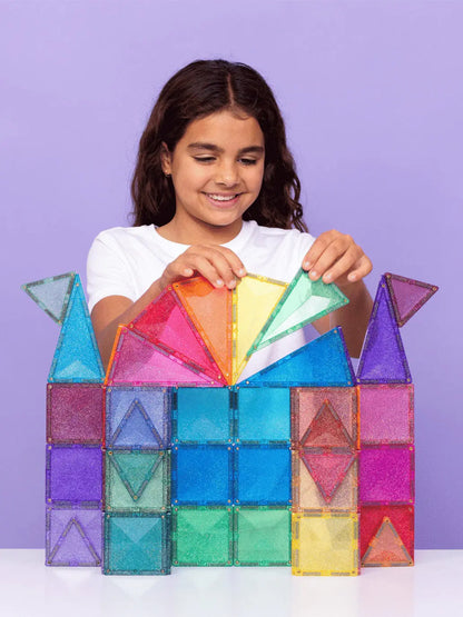 Brokatowe klocki magnetyczne Glitter Castle Pack Connetix BÉBÉ Concept 