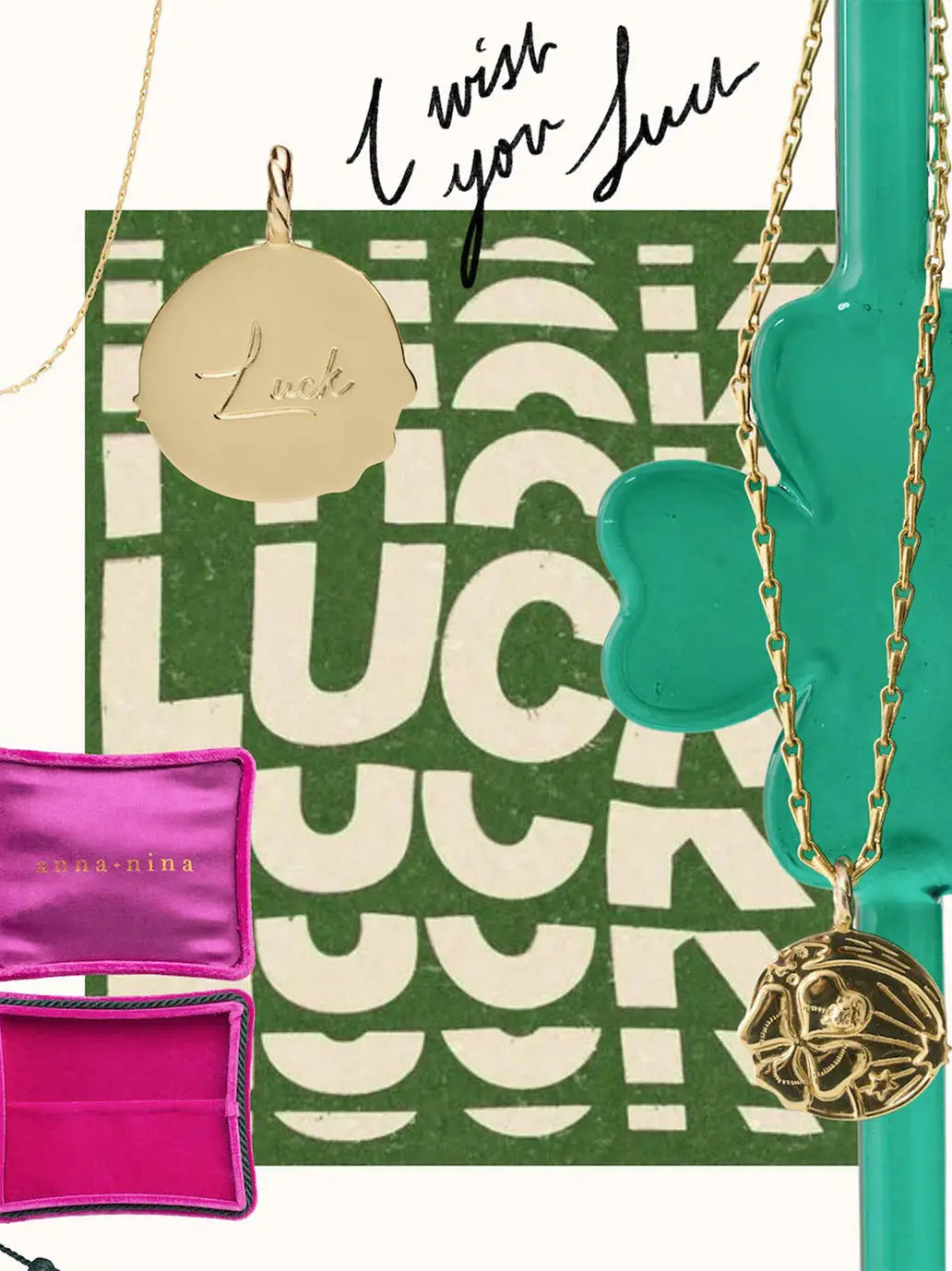 Pozłacana zawieszka Memorable Charm Luck Anna + Nina BÉBÉ Concept 