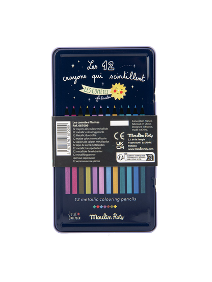 Zestaw 12 kredek w blaszanym pudełku Moulin Roty BÉBÉ Concept 