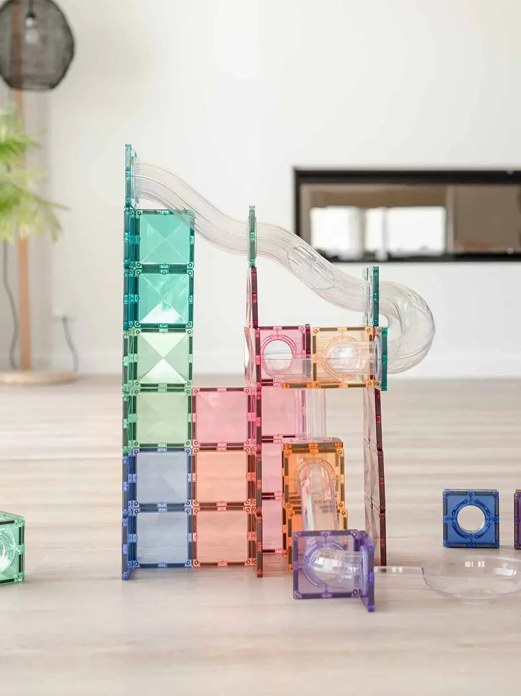 Klocki magnetyczne kulodrom Pastel Ball Run Expansion Pack Connetix BÉBÉ Concept 