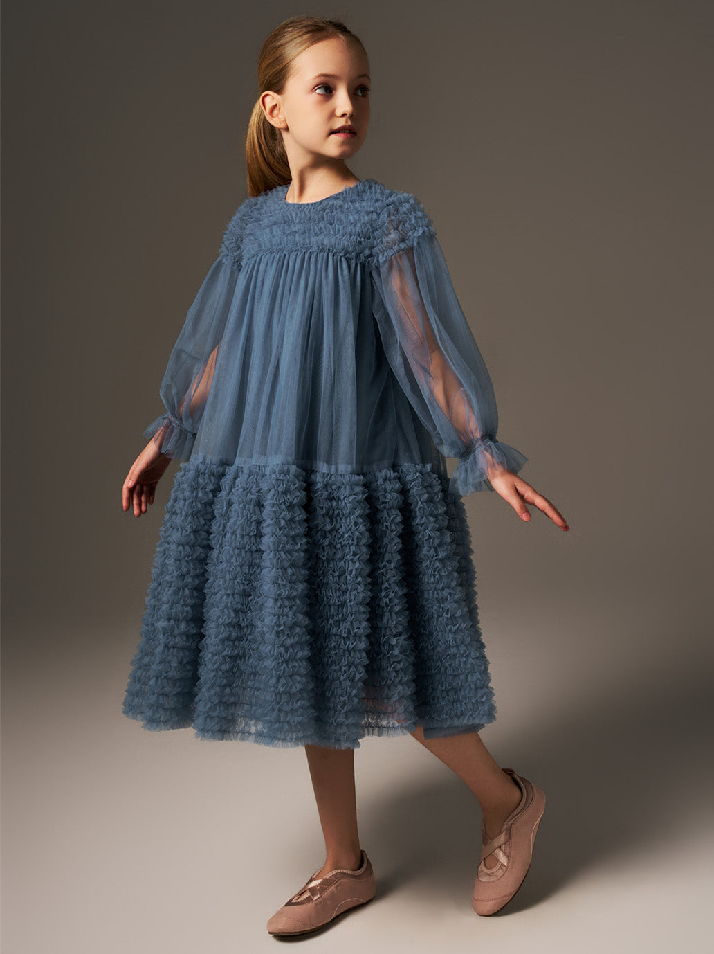 Sukienka Carlotta Dress Dusty Blue C'era una volta BÉBÉ Concept 