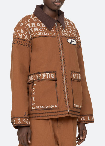Kit embroidery jacket COGNAC