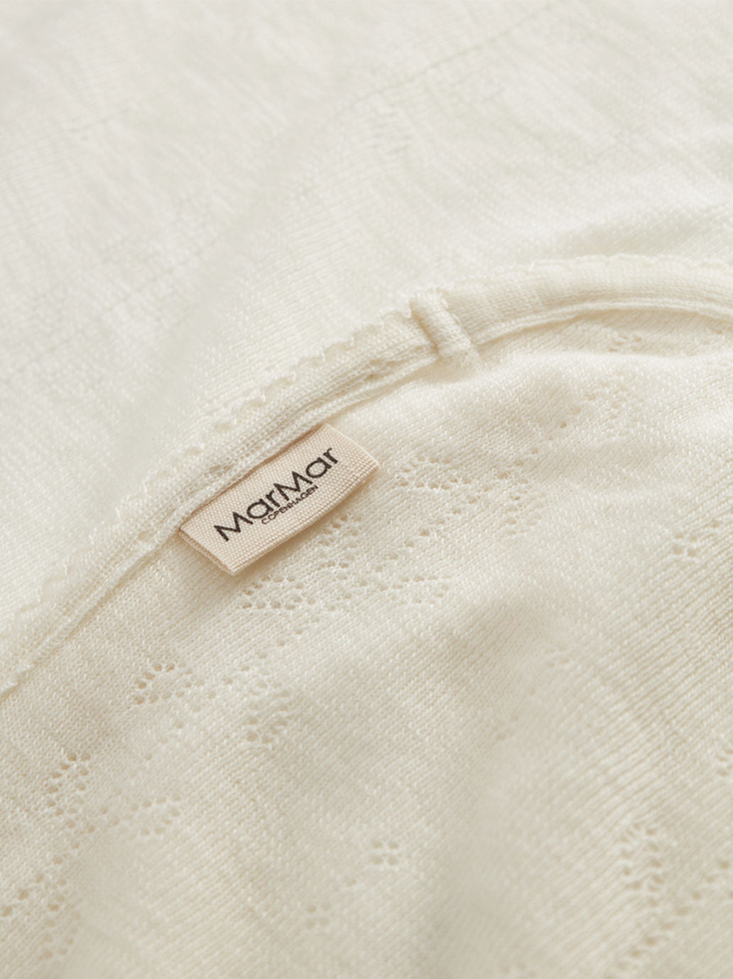 Kocyk niemowlęcy z wełny merino Alida Pointelle MarMar Copenhagen BÉBÉ Concept 