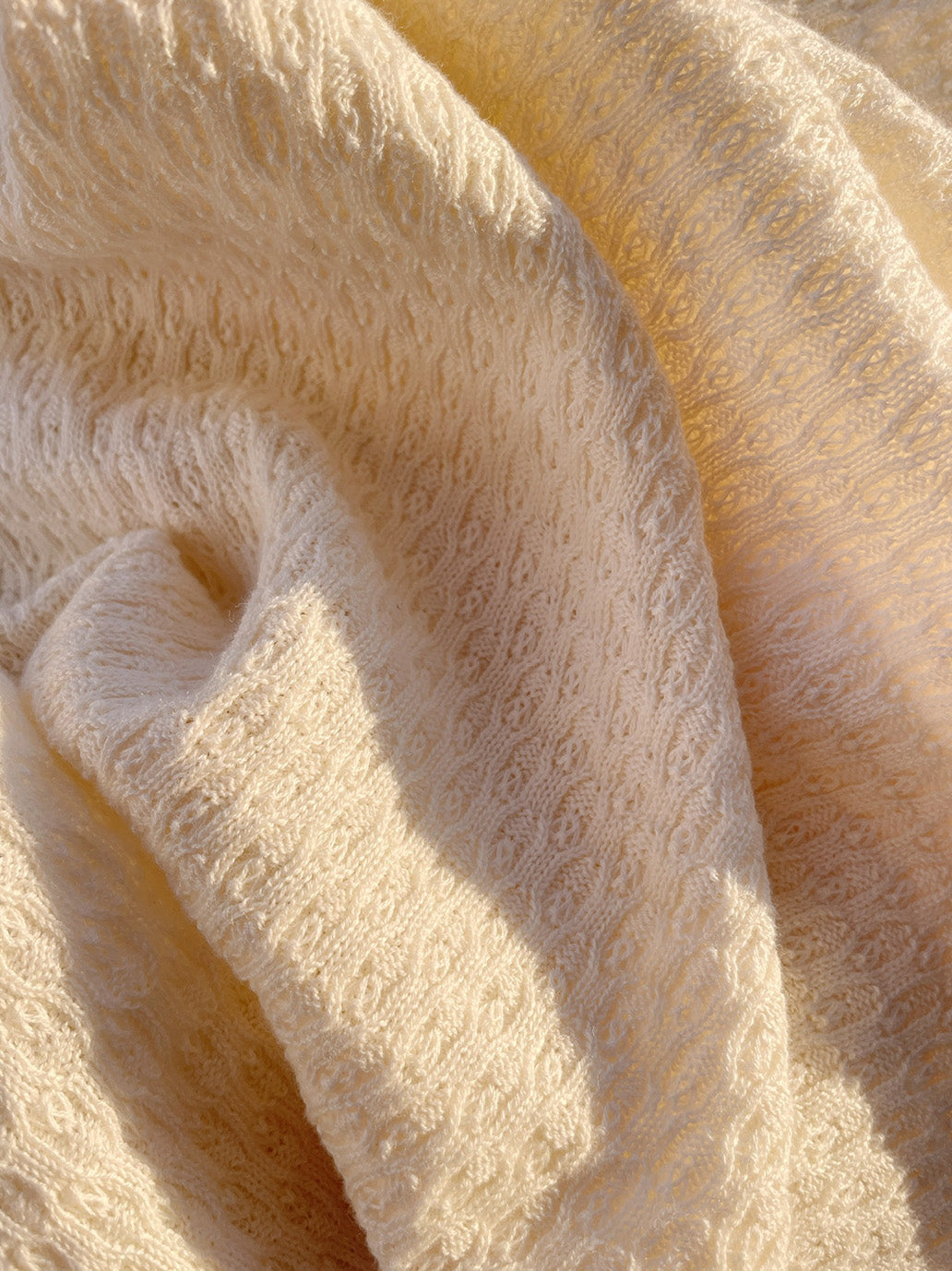 Bawełniany kocyk Fanga Venti Pointelle Blanket ANTIQUE WHITE