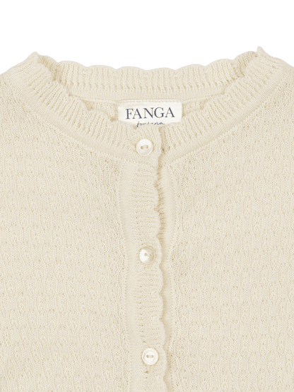 Fanga Venti pointelle cardigan ANTIQUE WHITE