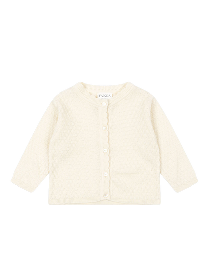 Fanga Venti pointelle cardigan ANTIQUE WHITE