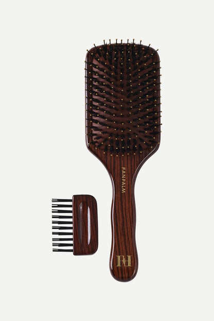 Szczotka do włosów z włosia dzika i nylonu z drewna bukowego EBONY GLOSSY BROWN
