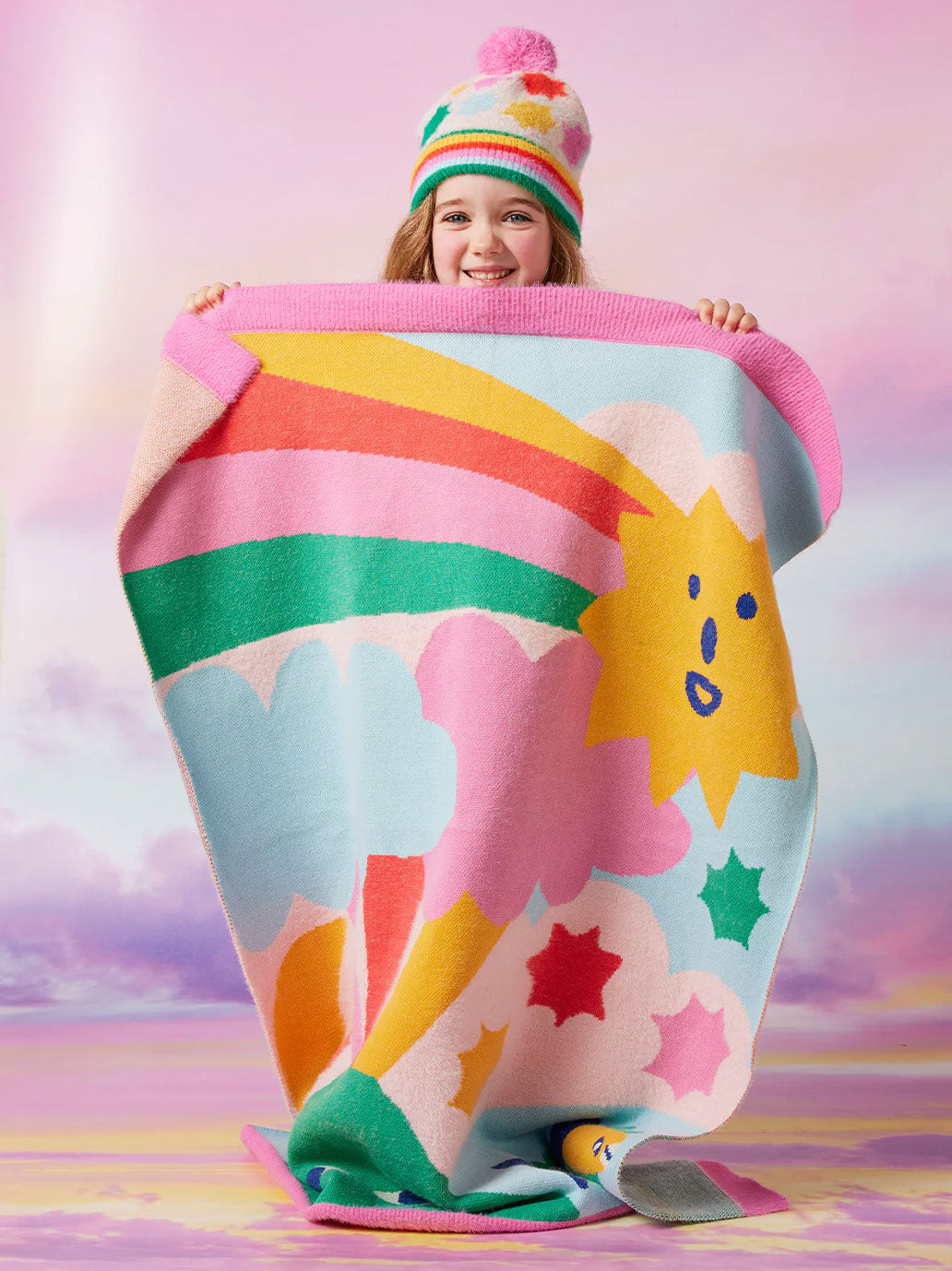 Miękki kocyk z kolorowym wzorem Halcyon Nights BÉBÉ Concept 