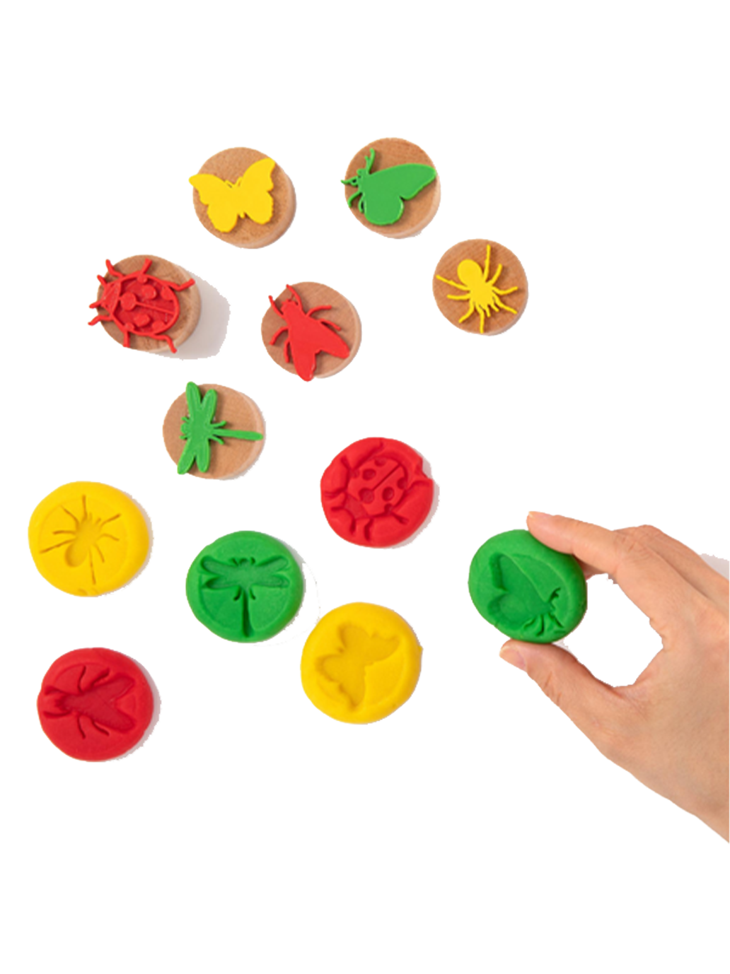 Zestaw drewnianych stempli do ciastoliny i farb ChildGen BÉBÉ Concept 