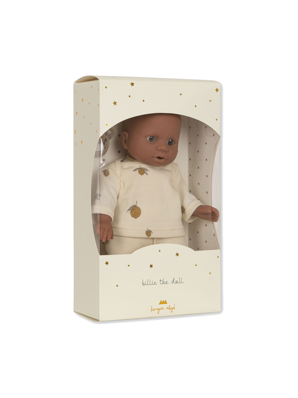 Lalka z miękkim brzuszkiem, ubrankiem i smoczkiem Konges Slojd BÉBÉ Concept