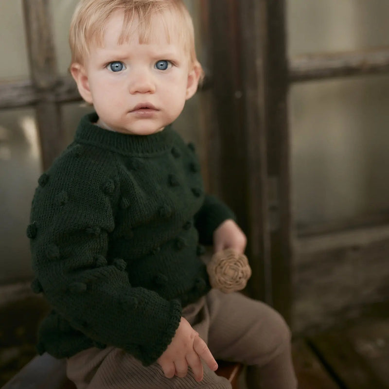 sweterek popcorn z wełny merino Mille Family BÉBÉ Concept