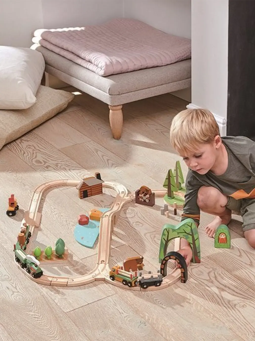 drewniana kolejka Podróż po lesie Tender Leaf Toys BÉBÉ Concept