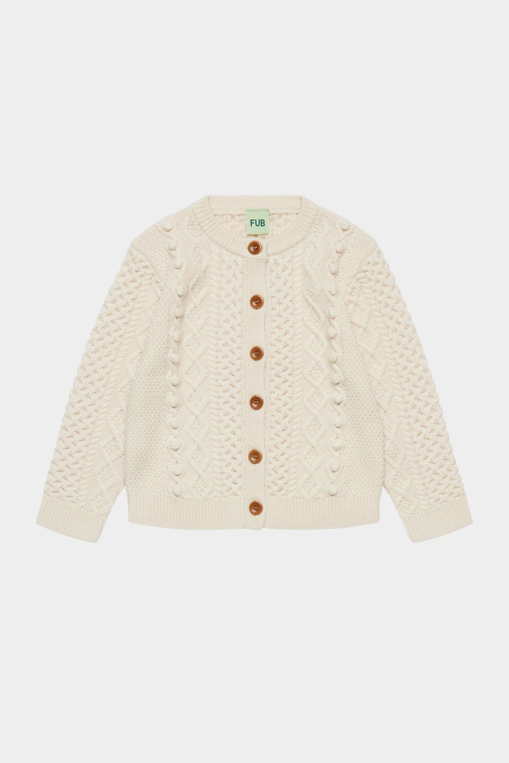Sweter z wełny merino Aran Cardigan ECRU