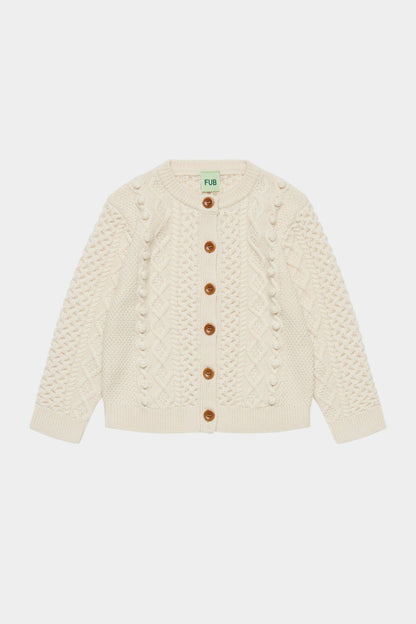 Sweter z wełny merino Aran Cardigan ECRU