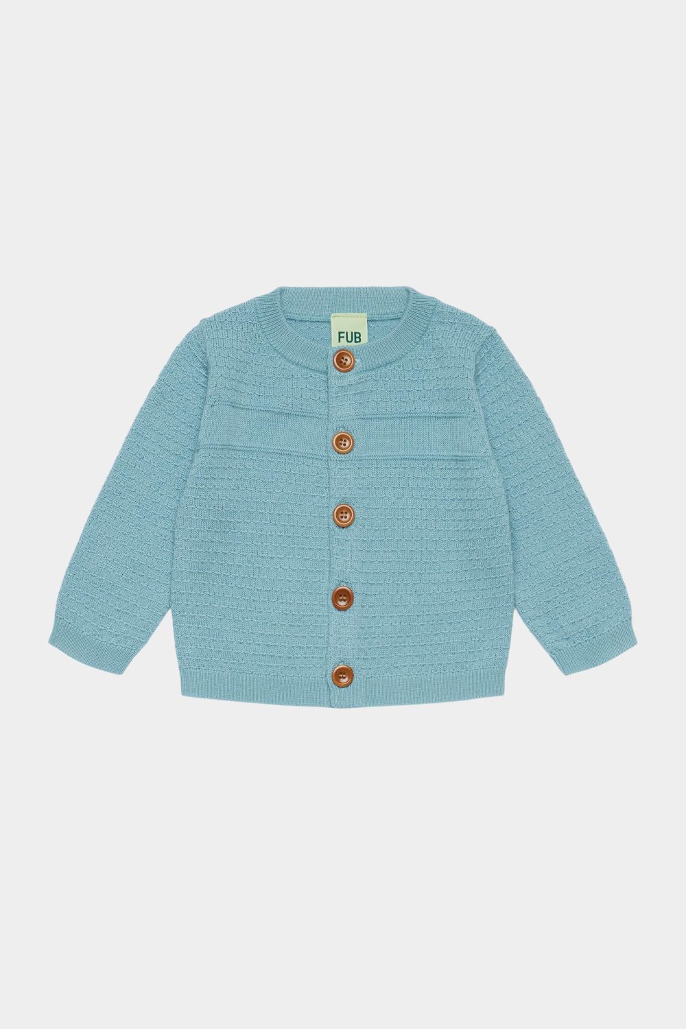Sweterek z wełny merino Baby Cardigan LIGHT TEAL