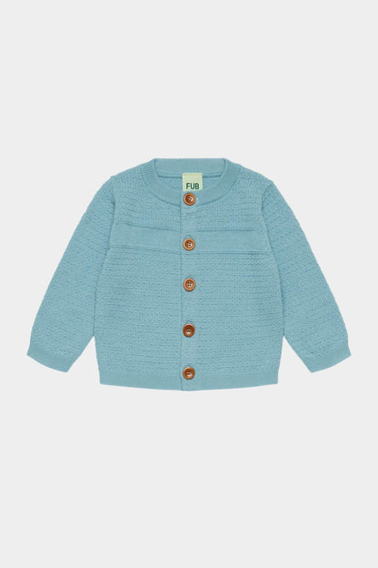 Sweterek z wełny merino Baby Cardigan LIGHT TEAL