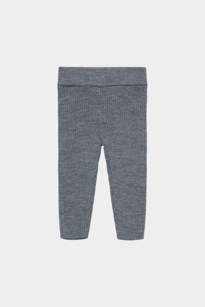Legginsy z wełny merino Baby Leggings STEEL