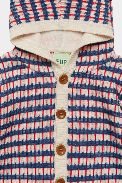 Sweter z wełny merino Baby Multi Cardigan ERCU/DEEP INDIGO/CLASSIC RED
