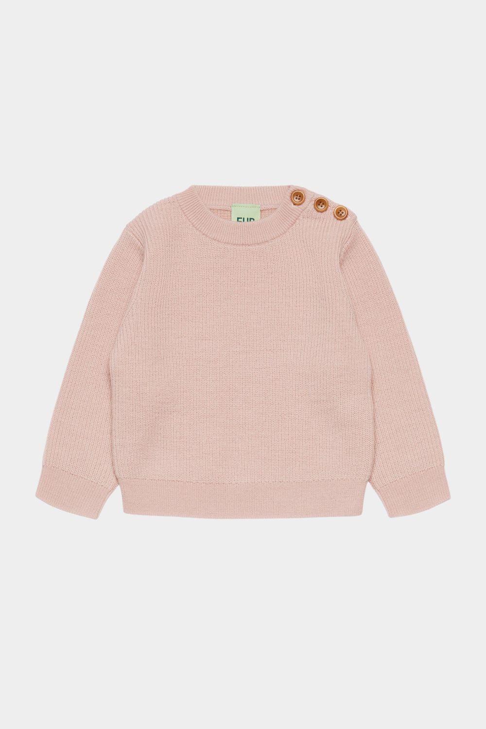 Sweter z wełny merino Baby Rib Jumper PALE ROSE