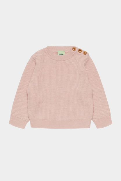 Sweter z wełny merino Baby Rib Jumper PALE ROSE