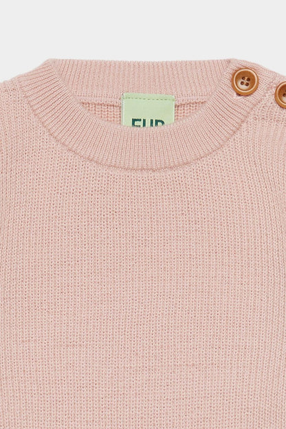 Sweter z wełny merino Baby Rib Jumper PALE ROSE