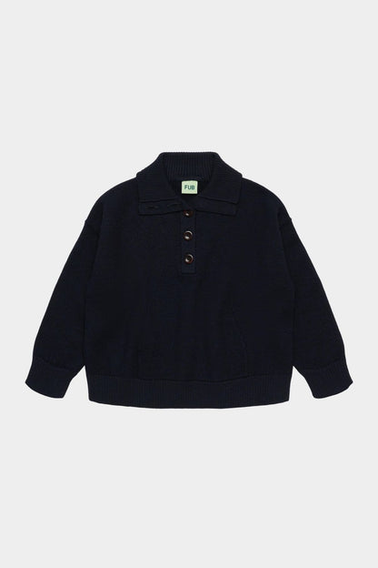Sweter Merino Felted Anorak DARK NAVY