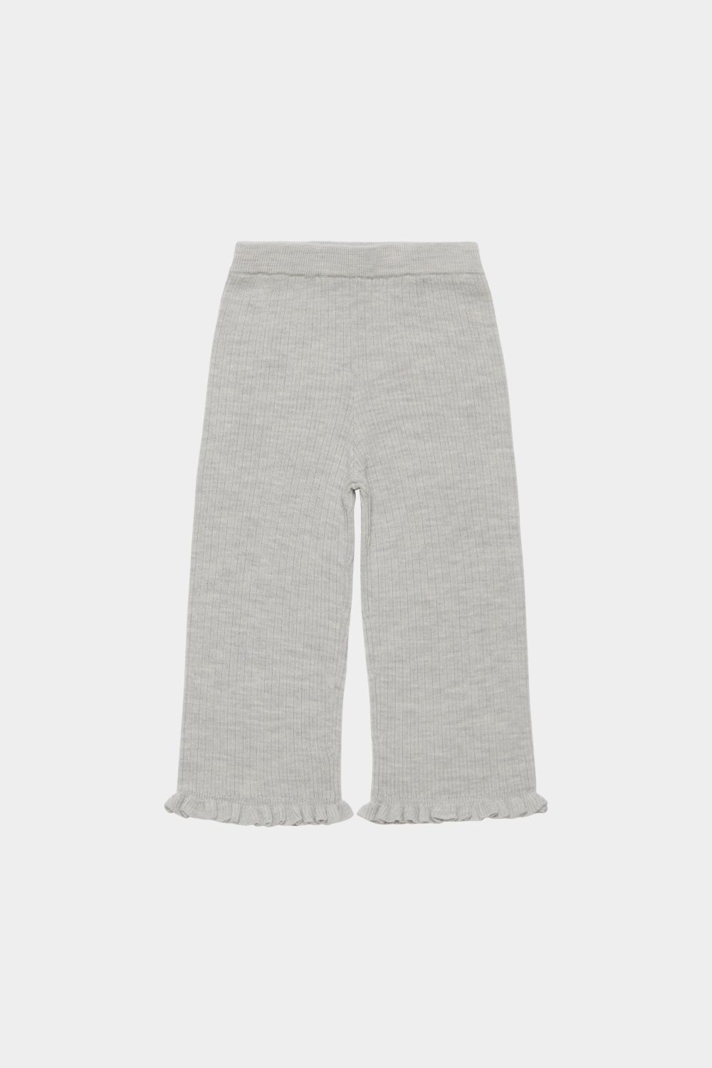 Spodnie z wełny merino Rib Pants LIGHT GREY MELANGE