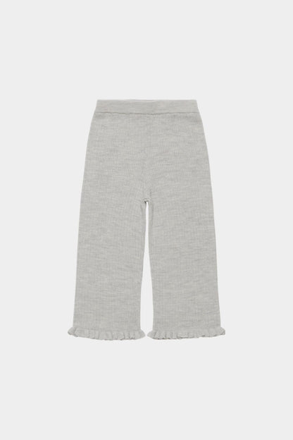 Spodnie z wełny merino Rib Pants LIGHT GREY MELANGE