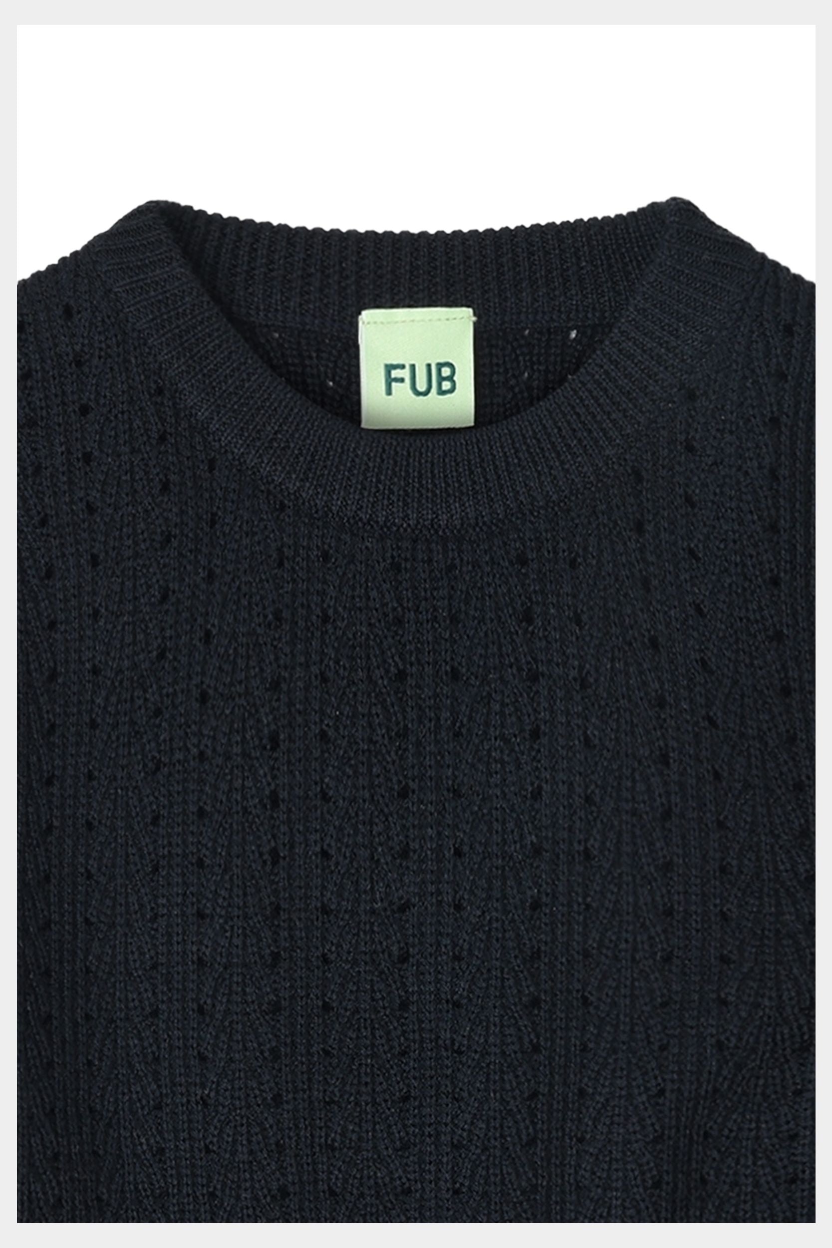 Sweter z wełny merino Structure Sweater DARK NAVY