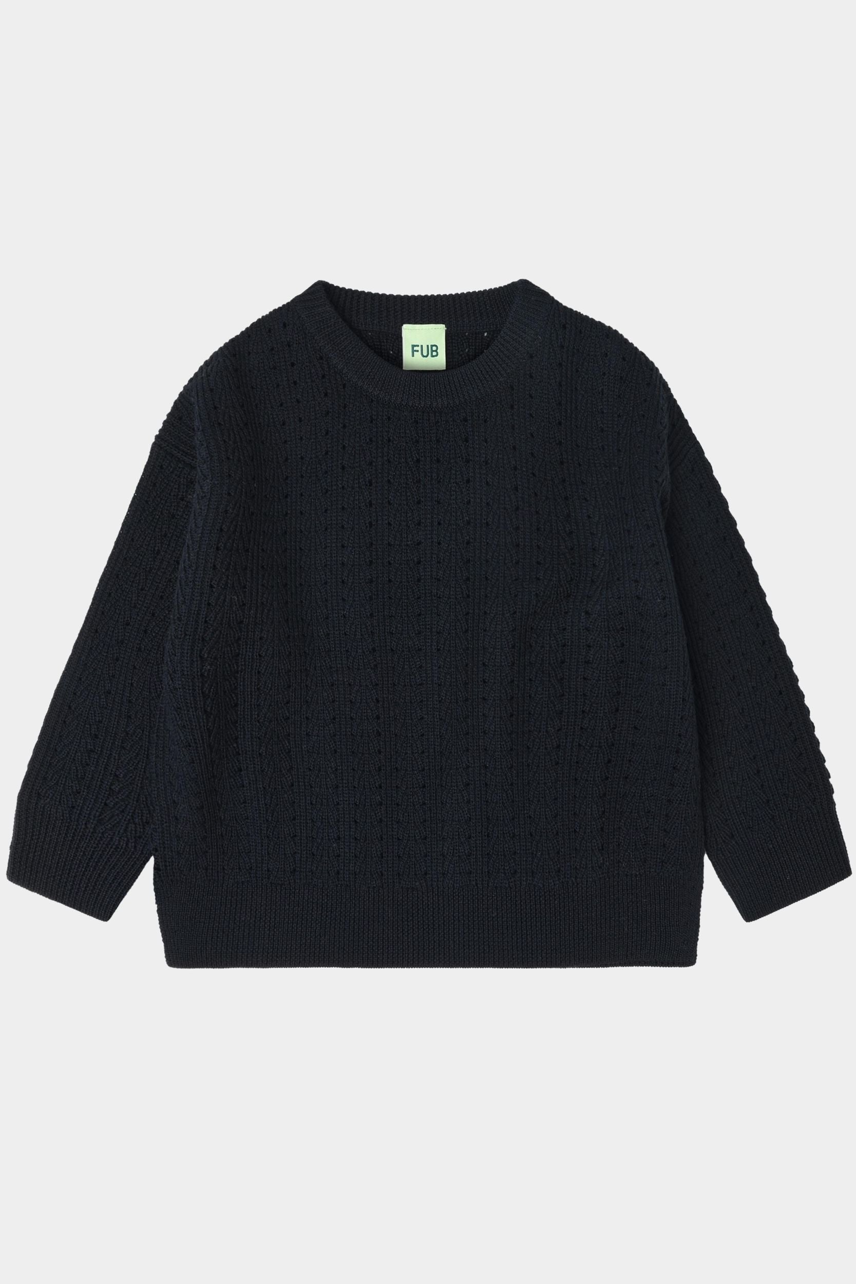 Sweter z wełny merino Structure Sweater DARK NAVY