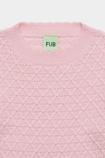 Sweter z wełny merino Structure Sweater ROSE QUARTZ