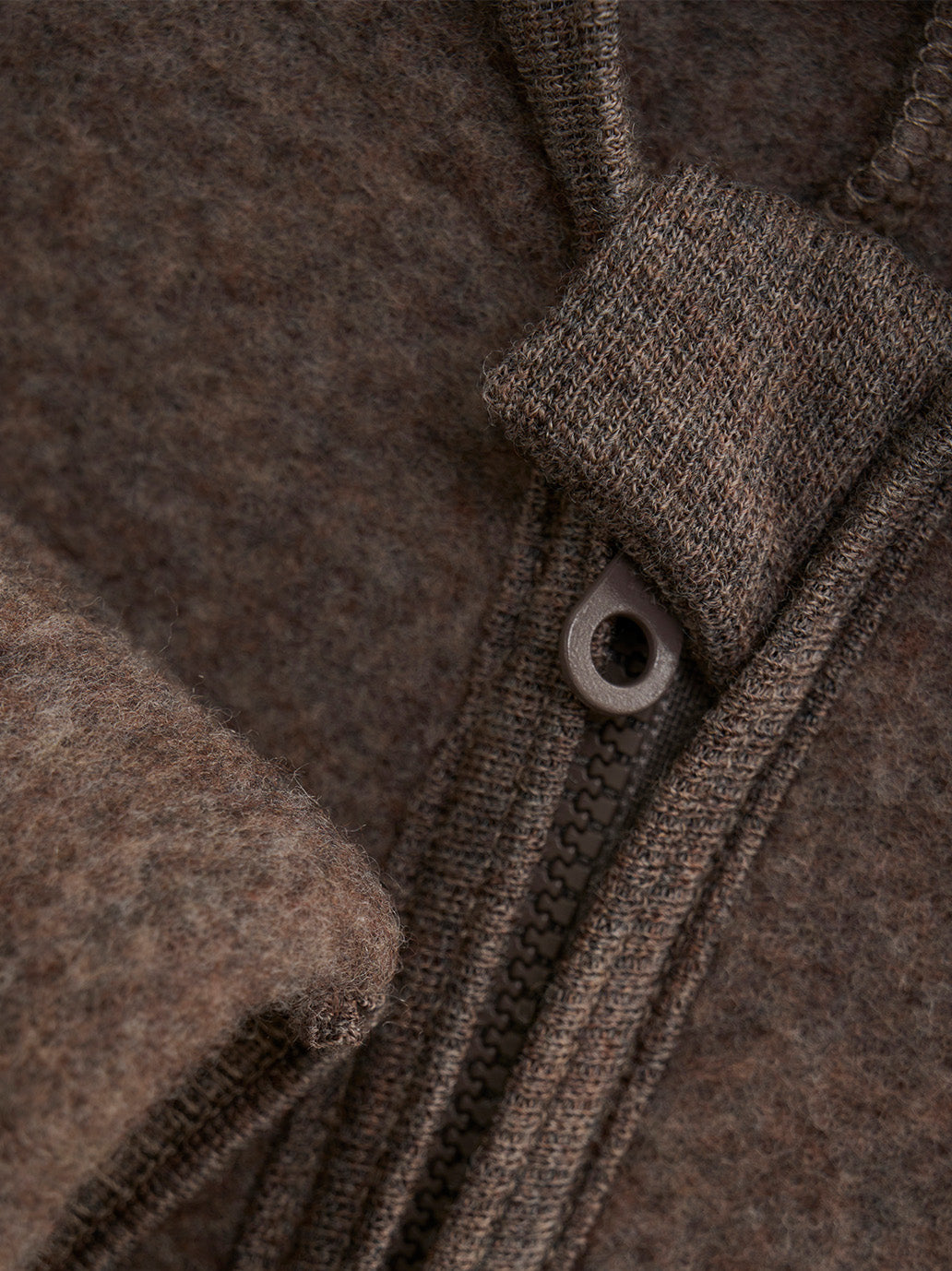 Kombinezon Ears Wool Fleece BROWN MELANGE