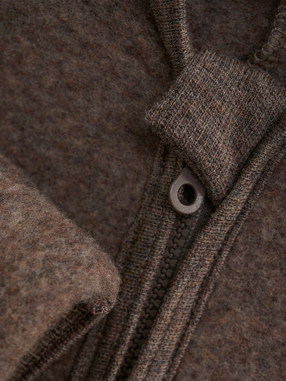 Kombinezon Ears Wool Fleece BROWN MELANGE