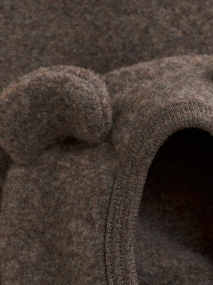 Kombinezon Ears Wool Fleece BROWN MELANGE