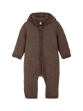 Kombinezon Ears Wool Fleece BROWN MELANGE